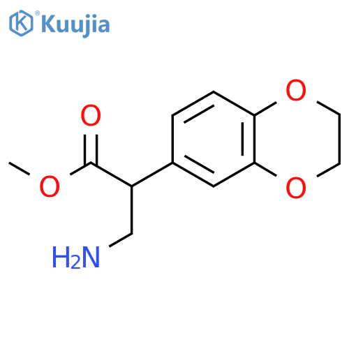 methyl 3-amino-2-(2,3-dihydro-1,4-benzodioxin-6-yl)propanoate structure