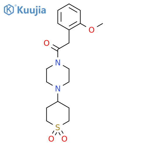 4-{4-2-(2-methoxyphenyl)acetylpiperazin-1-yl}-1lambda6-thiane-1,1-dione structure