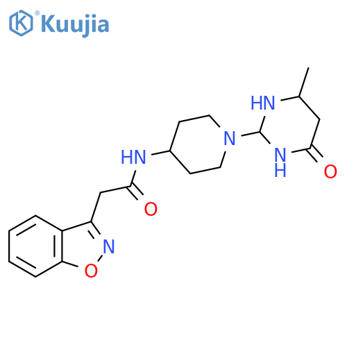 2-(1,2-benzoxazol-3-yl)-N-1-(4-methyl-6-oxo-1,6-dihydropyrimidin-2-yl)piperidin-4-ylacetamide structure
