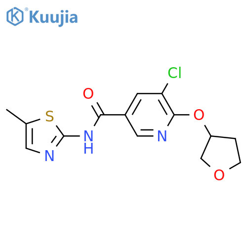 5-chloro-N-(5-methyl-1,3-thiazol-2-yl)-6-(oxolan-3-yloxy)pyridine-3-carboxamide structure