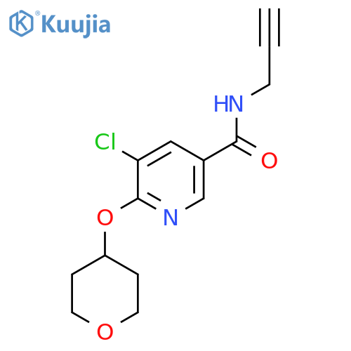 5-chloro-N-(prop-2-yn-1-yl)-6-((tetrahydro-2H-pyran-4-yl)oxy)nicotinamide structure