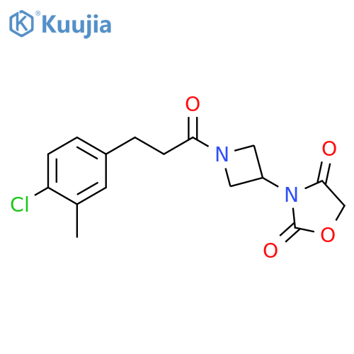 3-[1-[3-(4-chloro-3-methylphenyl)propanoyl]azetidin-3-yl]-1,3-oxazolidine-2,4-dione structure
