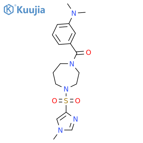 N,N-dimethyl-3-{4-(1-methyl-1H-imidazol-4-yl)sulfonyl-1,4-diazepane-1-carbonyl}aniline structure