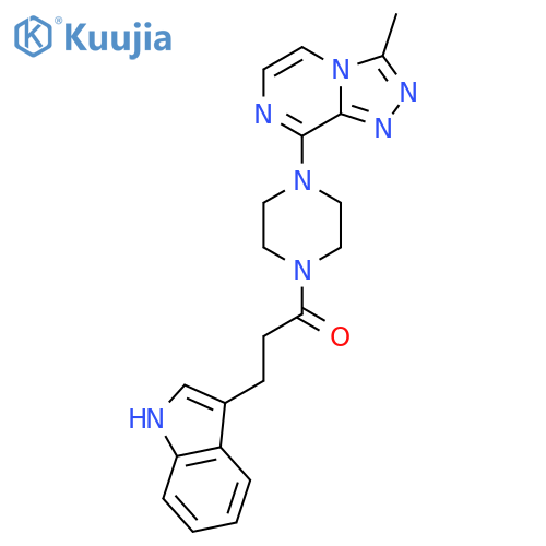 3-(1H-indol-3-yl)-1-(4-{3-methyl-[1,2,4]triazolo[4,3-a]pyrazin-8-yl}piperazin-1-yl)propan-1-one structure