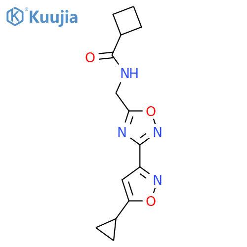 N-{3-(5-cyclopropyl-1,2-oxazol-3-yl)-1,2,4-oxadiazol-5-ylmethyl}cyclobutanecarboxamide structure