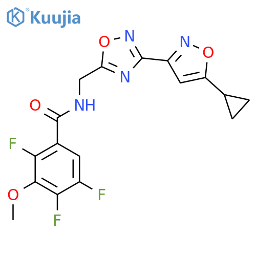 N-{3-(5-cyclopropyl-1,2-oxazol-3-yl)-1,2,4-oxadiazol-5-ylmethyl}-2,4,5-trifluoro-3-methoxybenzamide structure
