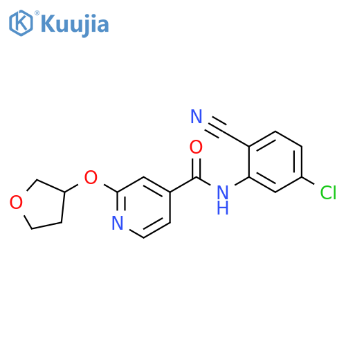 N-(5-chloro-2-cyanophenyl)-2-(oxolan-3-yloxy)pyridine-4-carboxamide structure