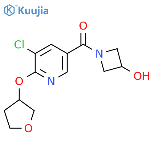 (5-Chloro-6-((tetrahydrofuran-3-yl)oxy)pyridin-3-yl)(3-hydroxyazetidin-1-yl)methanone structure