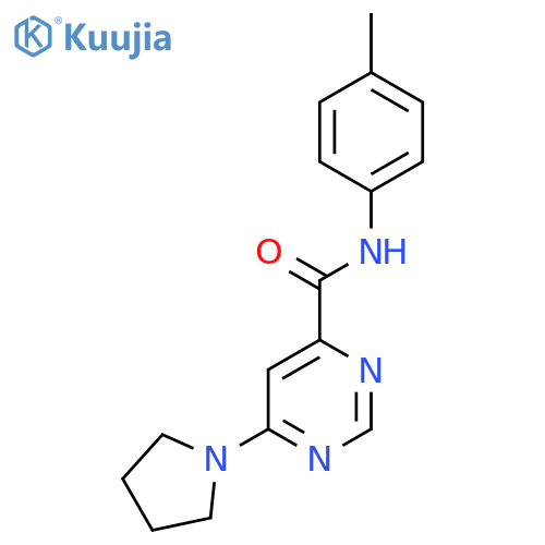 N-(4-methylphenyl)-6-(pyrrolidin-1-yl)pyrimidine-4-carboxamide structure