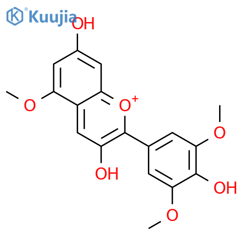1-Benzopyrylium,3,7-dihydroxy-2-(4-hydroxy-3,5-dimethoxyphenyl)-5-methoxy-, chloride (9CI) structure