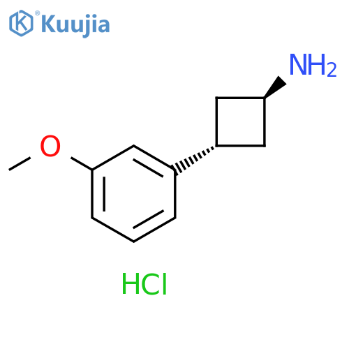 trans-3-(3-methoxyphenyl)cyclobutanamine;hydrochloride structure