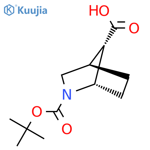 (1S,4R,7S)-2-[(2-Methylpropan-2-yl)oxycarbonyl]-2-azabicyclo[2.2.1]heptane-7-carboxylic acid structure