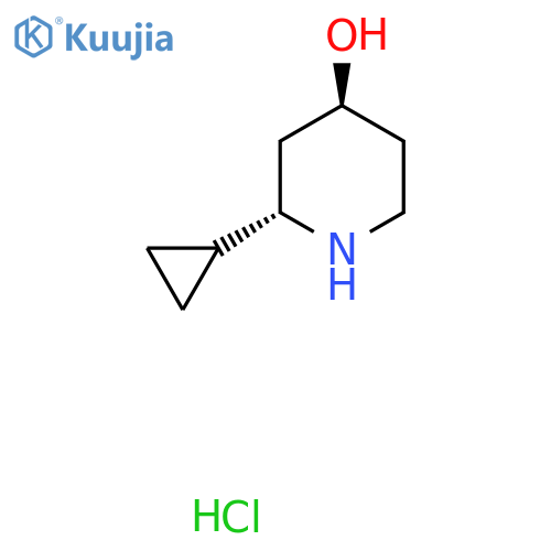 rac-(2S,4S)-2-Cyclopropyl-4-piperidinol hydrochloride structure