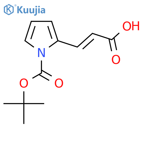 3-{1-(tert-butoxy)carbonyl-1H-pyrrol-2-yl}prop-2-enoic acid structure
