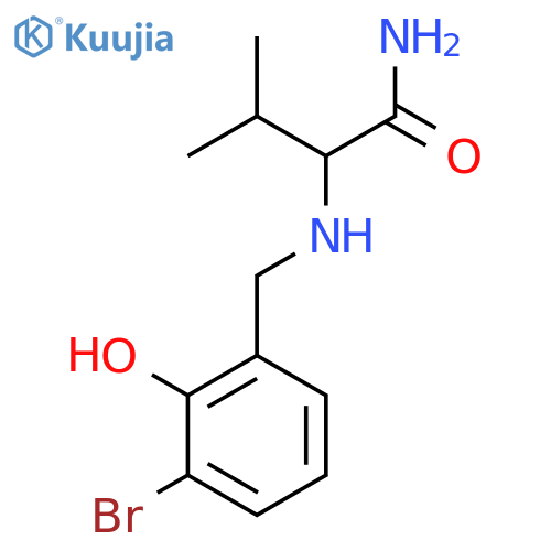 2-{(3-bromo-2-hydroxyphenyl)methylamino}-3-methylbutanamide structure