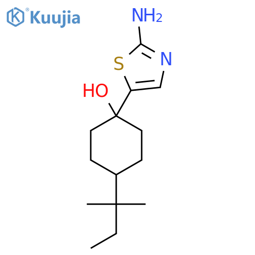 1-(2-amino-1,3-thiazol-5-yl)-4-(2-methylbutan-2-yl)cyclohexan-1-ol structure