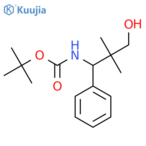 tert-butyl N-(3-hydroxy-2,2-dimethyl-1-phenylpropyl)carbamate structure