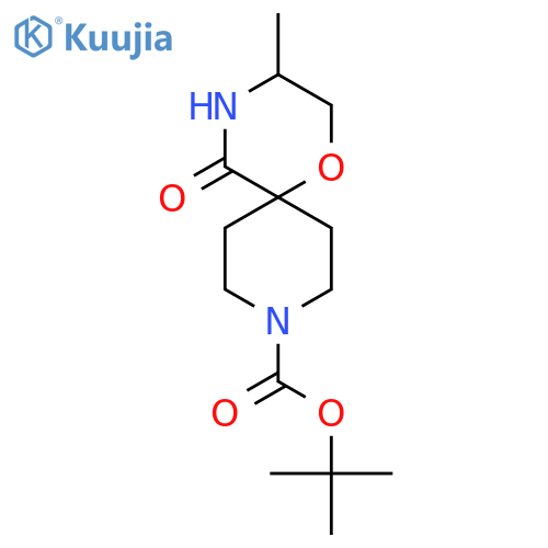 Tert-Butyl 3-methyl-5-oxo-1-oxa-4,9-diazaspiro[5.5]undecane-9-carboxylate structure