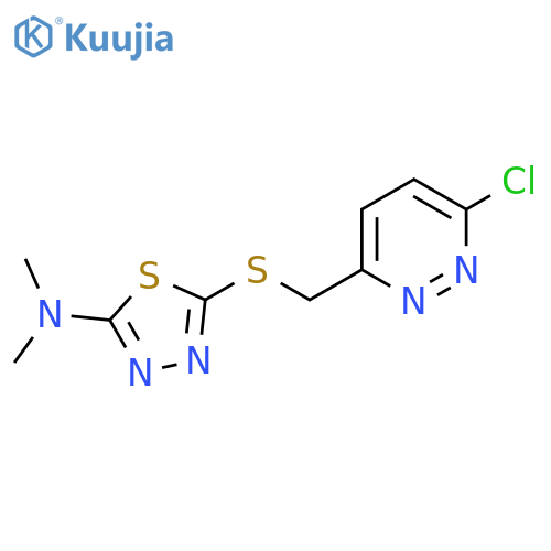 5-{(6-chloropyridazin-3-yl)methylsulfanyl}-N,N-dimethyl-1,3,4-thiadiazol-2-amine structure