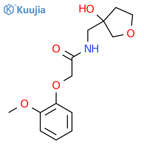 N-[(3-hydroxyoxolan-3-yl)methyl]-2-(2-methoxyphenoxy)acetamide structure
