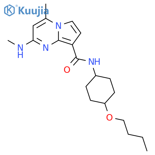 4-methyl-2-(methylamino)-N-[(1r,4r)-4-butoxycyclohexyl]pyrrolo[1,2-a]pyrimidine-8-carboxamide structure