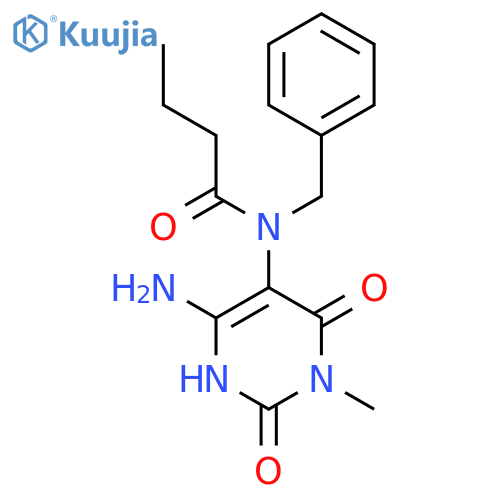 Butanamide,N-(4-amino-1,2,3,6-tetrahydro-1-methyl-2,6-dioxo-5-pyrimidinyl)-N-(phenylmethyl)- structure