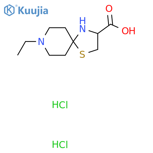 8-Ethyl-1-thia-4,8-diazaspiro4.5decane-3-carboxylic acid dihydrochloride structure