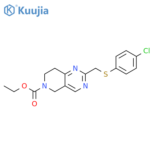 ETHYL 2-((4-CHLOROPHENYLTHIO)METHYL)-7,8-DIHYDROPYRIDO[4,3-D]PYRIMIDINE-6(5H)-CARBOXYLATE structure