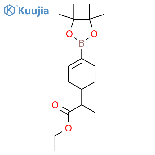 ethyl 2-[4-(4,4,5,5-tetramethyl-1,3,2-dioxaborolan-2-yl)cyclohex-3-en-1-yl]propanoate structure