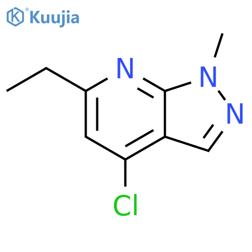 1H-Pyrazolo[3,4-b]pyridine, 4-chloro-6-ethyl-1-methyl- structure