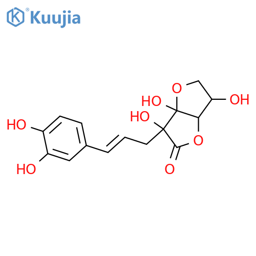 2-C-[3-(3,4-Dihydroxyphenyl)-2-propenyl]-3-hexulofuranosonic acid γ-lactone structure