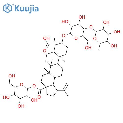 Lup-20(29)-ene-23,28-dioicacid, 3-[[4-O-(6-deoxy-a-L-mannopyranosyl)-b-D-glucopyranosyl]oxy]-, 28-b-D-glucopyranosyl ester, (3b,4a)- (9CI) structure