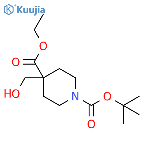 1-tert-butyl 4-ethyl 4-(hydroxymethyl)piperidine-1,4-dicarboxylate structure