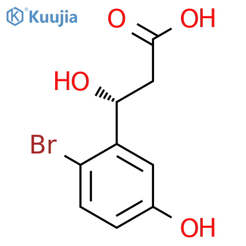 (3R)-3-(2-bromo-5-hydroxyphenyl)-3-hydroxypropanoic acid structure