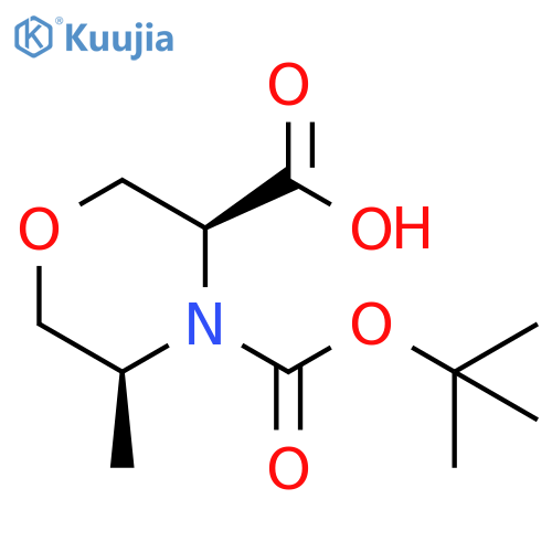 (3S,5S)-4-(tert-butoxy)carbonyl-5-methylmorpholine-3-carboxylic acid structure