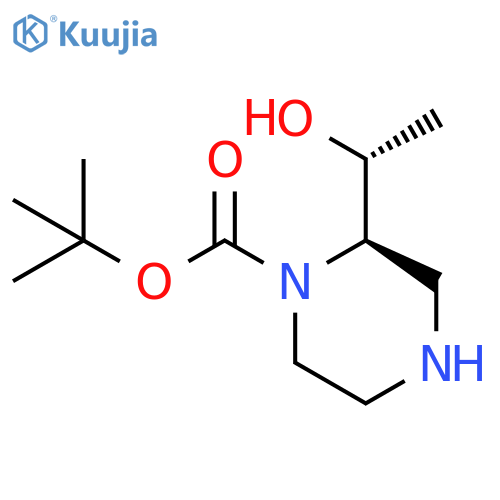 tert-butyl (2R)-2-[(1R)-1-hydroxyethyl]piperazine-1-carboxylate structure