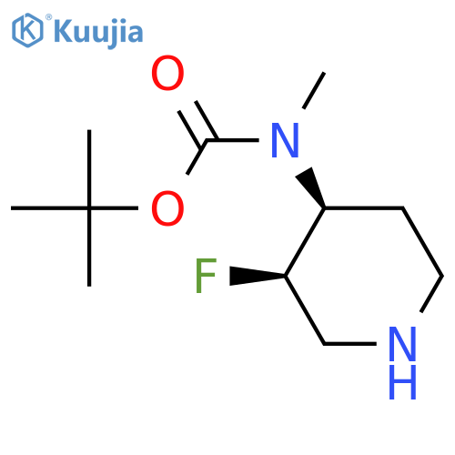 tert-butyl N-[(3R,4S)-3-fluoropiperidin-4-yl]-N-methylcarbamate structure