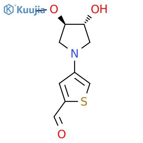 rac-4-[(3R,4R)-3-hydroxy-4-methoxypyrrolidin-1-yl]thiophene-2-carbaldehyde structure
