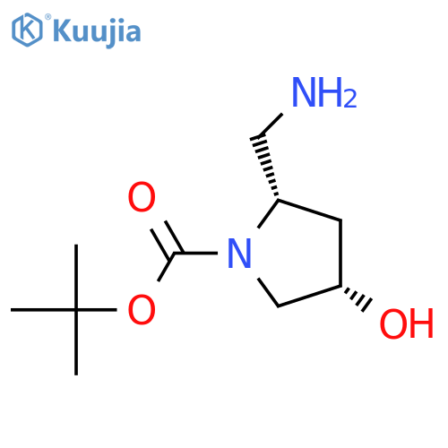 tert-butyl (2S,4S)-2-(aminomethyl)-4-hydroxypyrrolidine-1-carboxylate structure