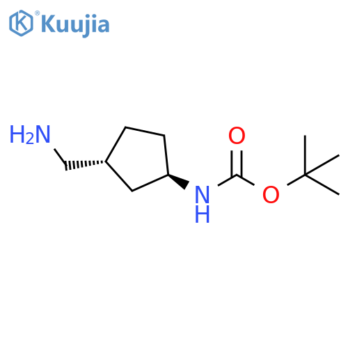 tert-butyl N-[(1R,3R)-3-(aminomethyl)cyclopentyl]carbamate structure