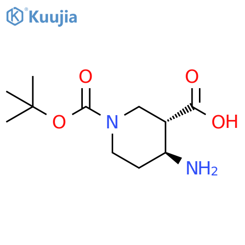 (3S,4S)-4-amino-1-(tert-butoxycarbonyl)piperidine-3-carboxylic acid structure