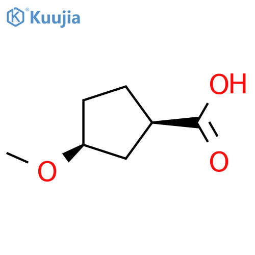 (1R,3S)-3-methoxycyclopentane-1-carboxylic acid structure