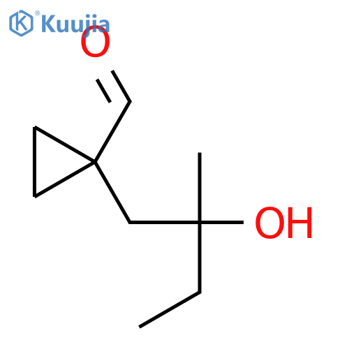 1-(2-hydroxy-2-methylbutyl)cyclopropane-1-carbaldehyde structure