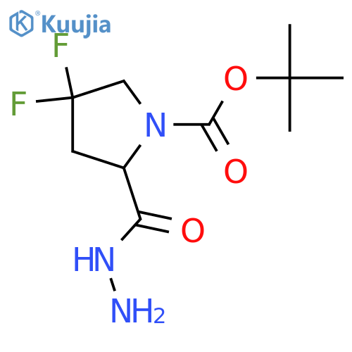 tert-butyl 4,4-difluoro-2-(hydrazinecarbonyl)pyrrolidine-1-carboxylate structure