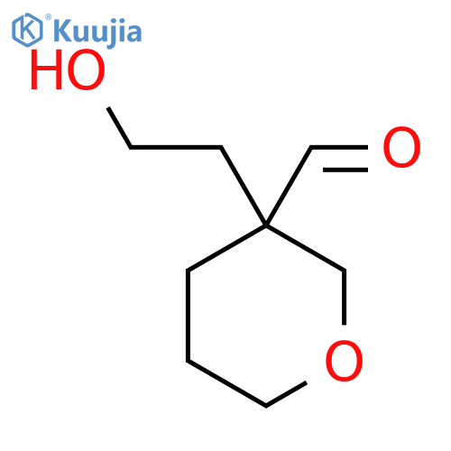 3-(2-Hydroxyethyl)oxane-3-carbaldehyde structure