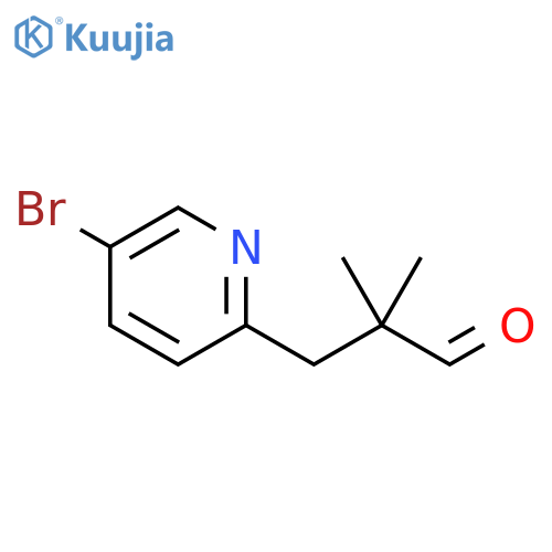 3-(5-bromopyridin-2-yl)-2,2-dimethylpropanal structure