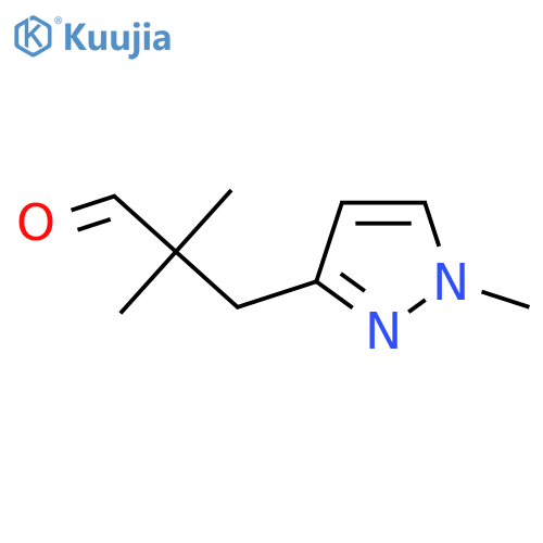 2,2-Dimethyl-3-(1-methyl-1H-pyrazol-3-yl)propanal structure
