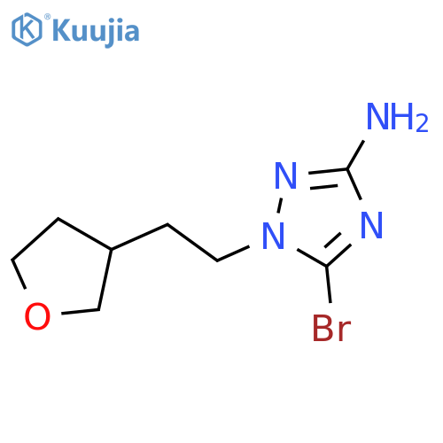 5-bromo-1-2-(oxolan-3-yl)ethyl-1H-1,2,4-triazol-3-amine structure