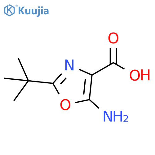 5-amino-2-tert-butyl-1,3-oxazole-4-carboxylic acid structure