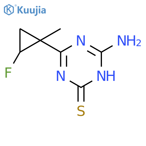 1,3,5-Triazine-2(1H)-thione, 6-amino-4-(2-fluoro-1-methylcyclopropyl)- structure